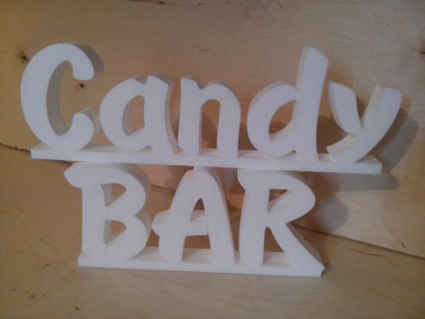 Надпись "Candy BAR" из пенопласта